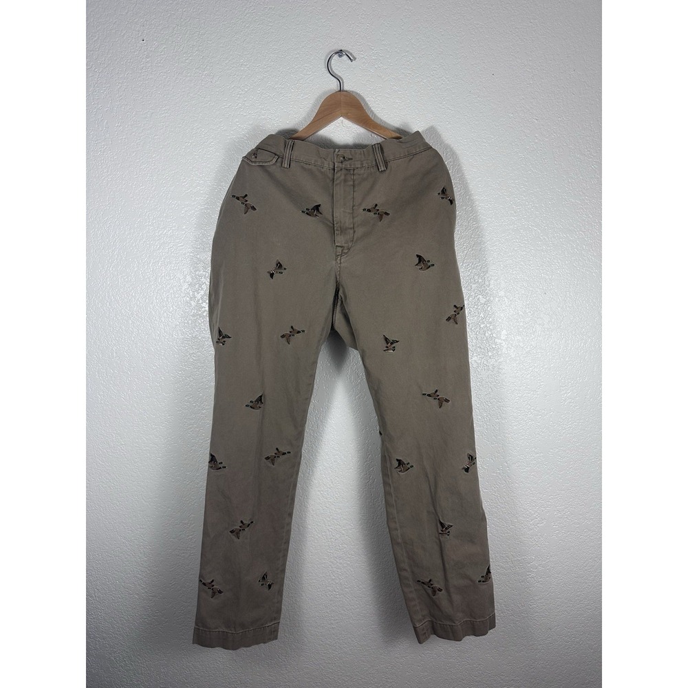 Polo Ralph Lauren Bedford Chino Duck Embroidered Pants Khaki Straight Fit Men's